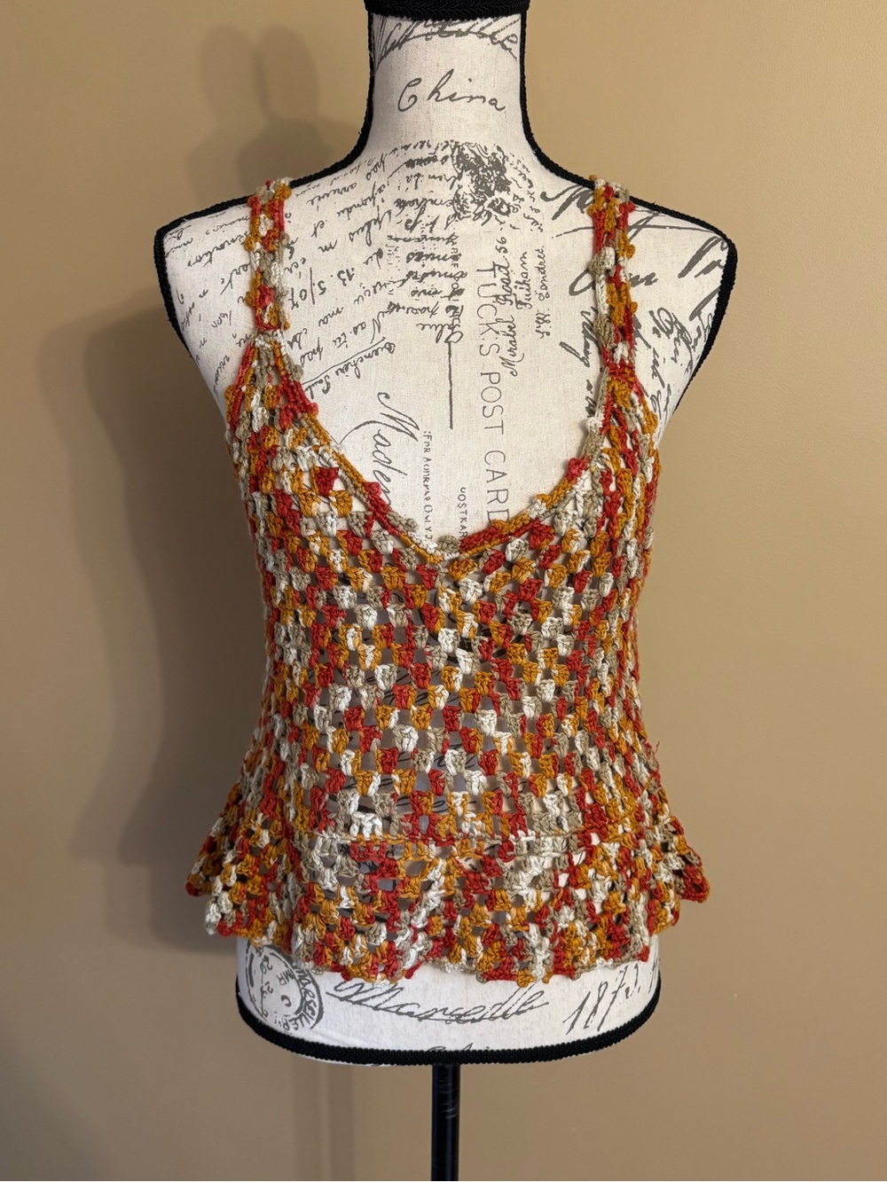 Lush Multicolor Crochet V-Neck Cover-up